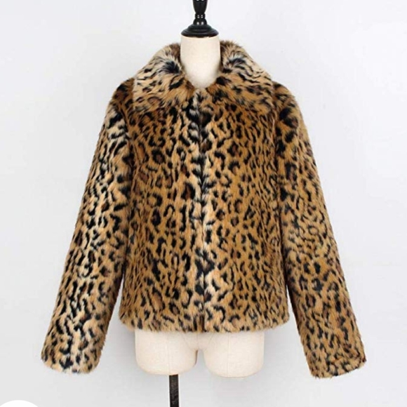 New Leopard Print Faux Fur Jacket - Picture 3 of 8